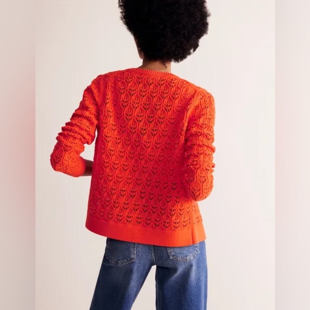 Crochet Knit Cardigan -
Gladioli Orange - Picture 4 of 13